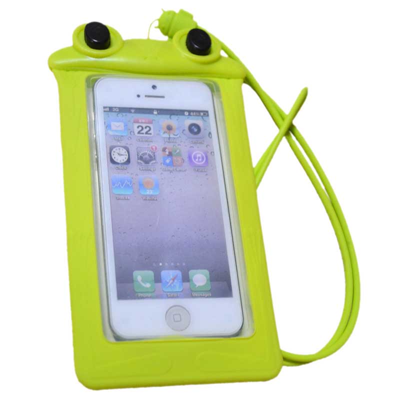 携帯電話の防水バッグシリコンカエル電話ケース