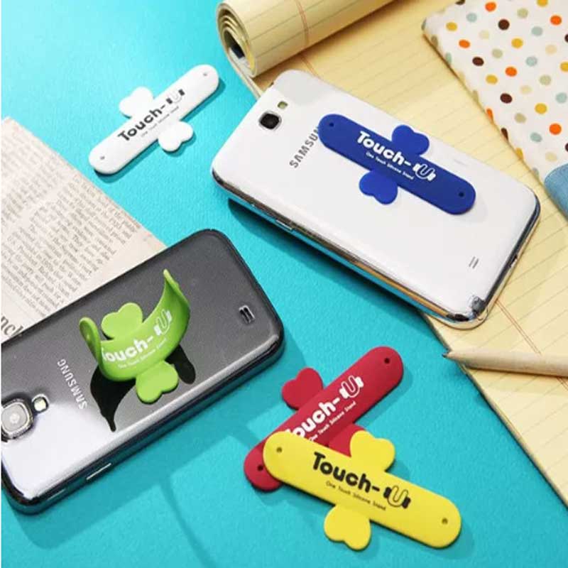 高品質の電話uシェイプシリコンスマートフォンスタンドホルダーパーソナライズされた電話スタンドシリコンスラップホルダー